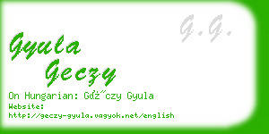 gyula geczy business card